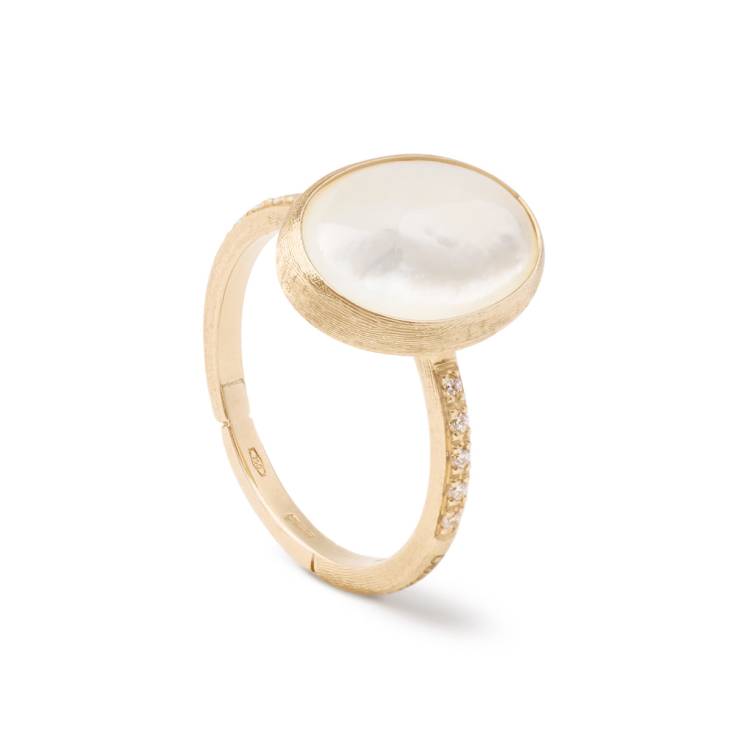 Marco Bicego Siviglia 18ct Yellow Gold Mother of Pearl Diamond Ring - P