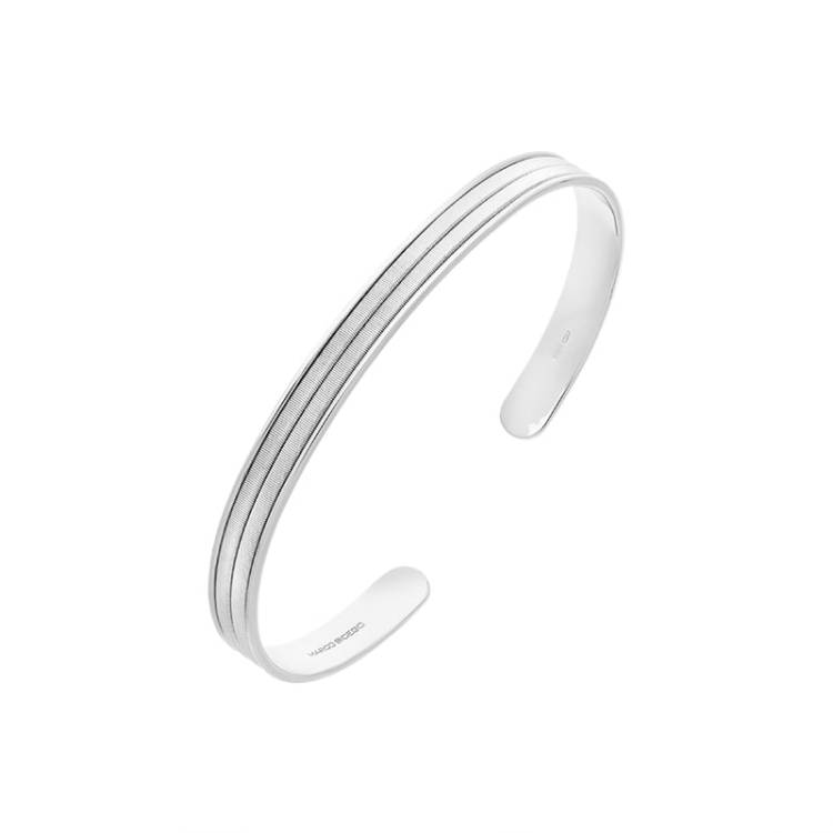 Marco Bicego Uomo 18ct White Gold Unisex Wide Bangle - 6.8cm