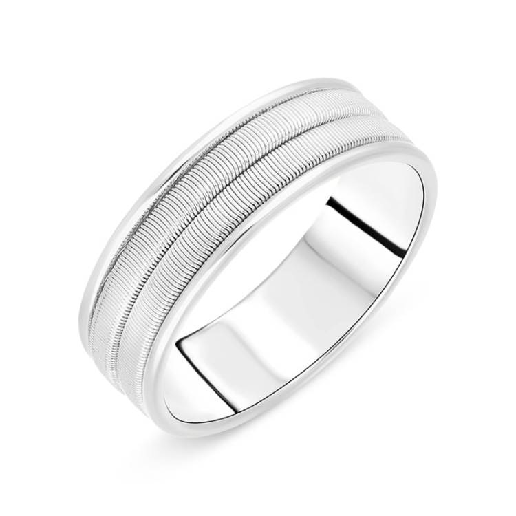 Marco Bicego Uomo 18ct White Gold Unisex Wide Ring - N