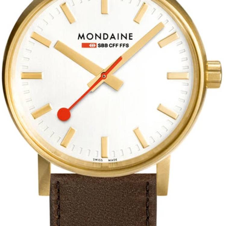 Mondaine Watch Evo2 30 Gold IP - White