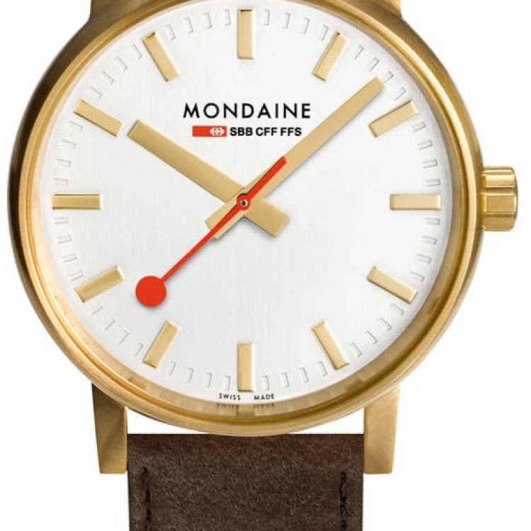 Mondaine Watch Evo2 40 Gold IP - White
