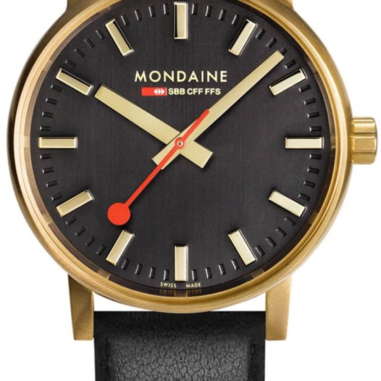 Mondaine Watch Evo2 40 Gold IP - Black