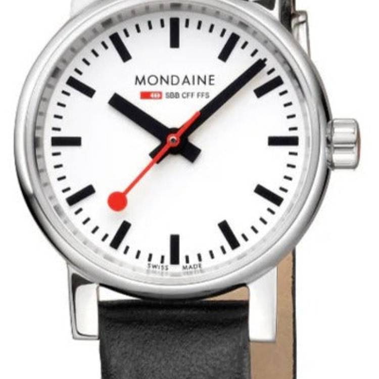 Mondaine Watch Evo2 Black Vegan Grape Leather