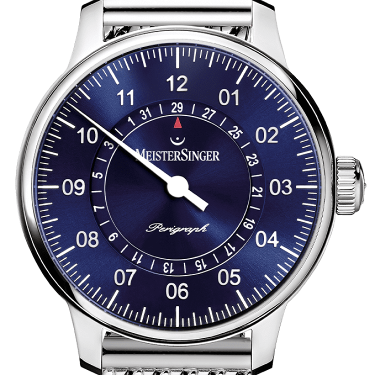 MeisterSinger Watch Perigraph Milanaise Bracelet - Blue