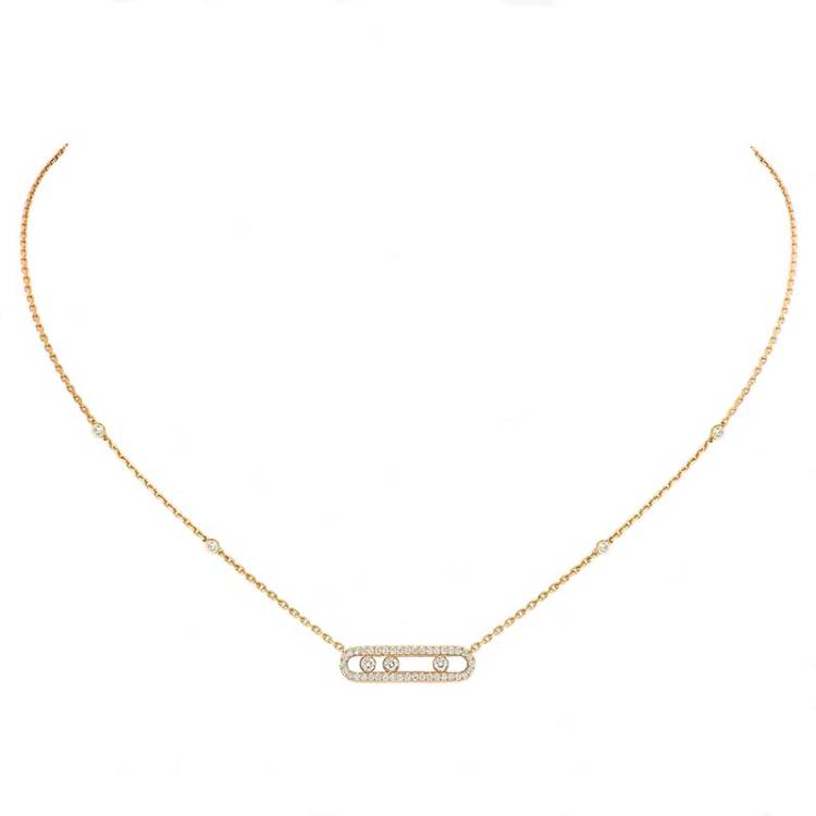 Messika Baby Move Pave 18ct Yellow Gold 0.35ct Diamond Necklace - Gold