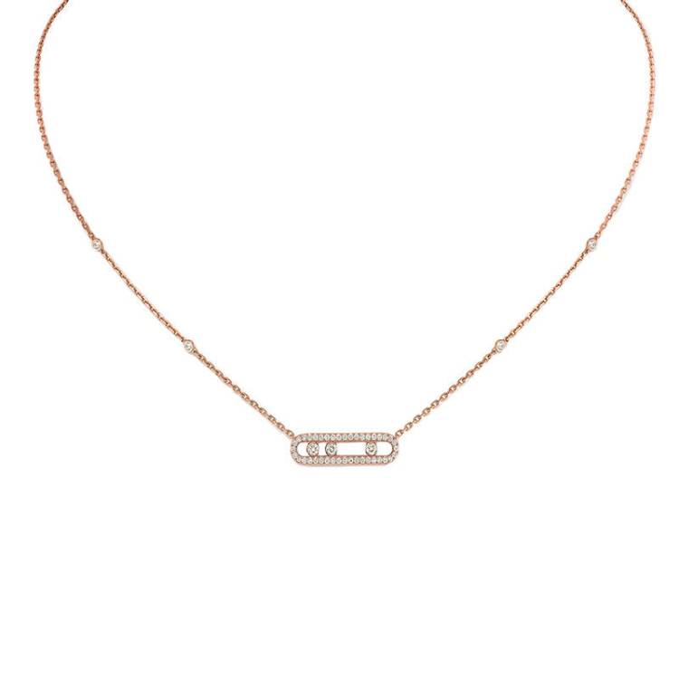 Messika Baby Move Pave 18ct Rose Gold 0.35ct Diamond Necklace - Gold