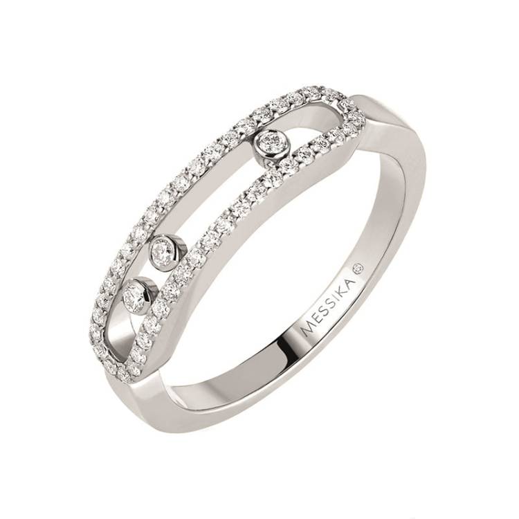 Messika Baby Move Pave 18ct White Gold 0.25ct Diamond Ring - O
