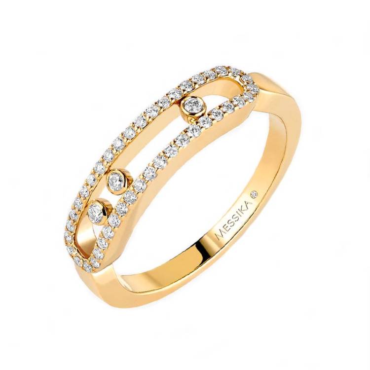 Messika Baby Move Pave 18ct Yellow Gold 0.25ct Diamond Ring - N