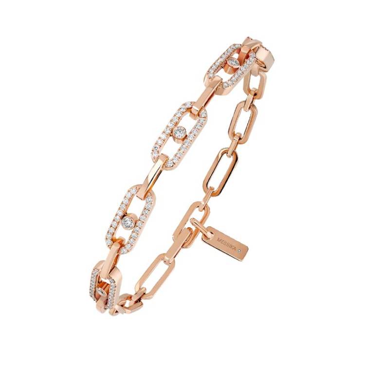 Messika Move Uno 18ct Rose Gold Diamond Multi Bracelet - Gold