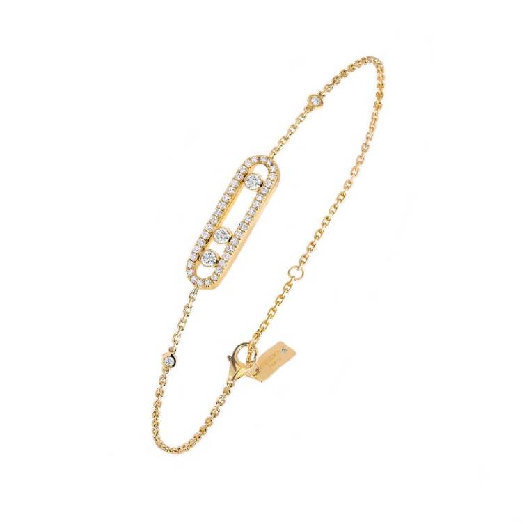 Messika Baby Move Pave 18ct Yellow Gold 0.30ct Diamond Bracelet - Gold