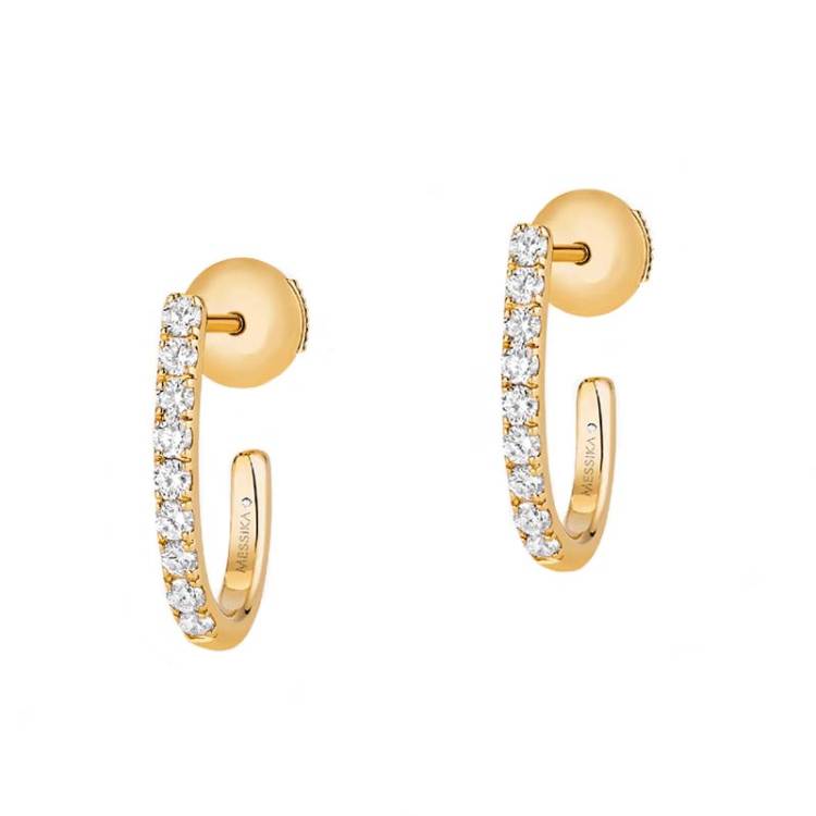 Messika Gatsby 18ct Yellow Gold 0.17ct Diamond Pave XS Hoop Earrings - Gold