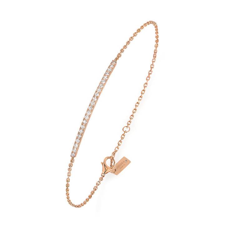 Messika Gatsby 18ct Rose Gold 0.25ct Diamond Bar Bracelet - Gold