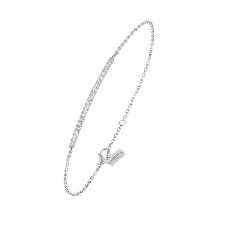 Messika Gatsby 18ct White Gold 0.25ct Diamond Bar Bracelet - Gold