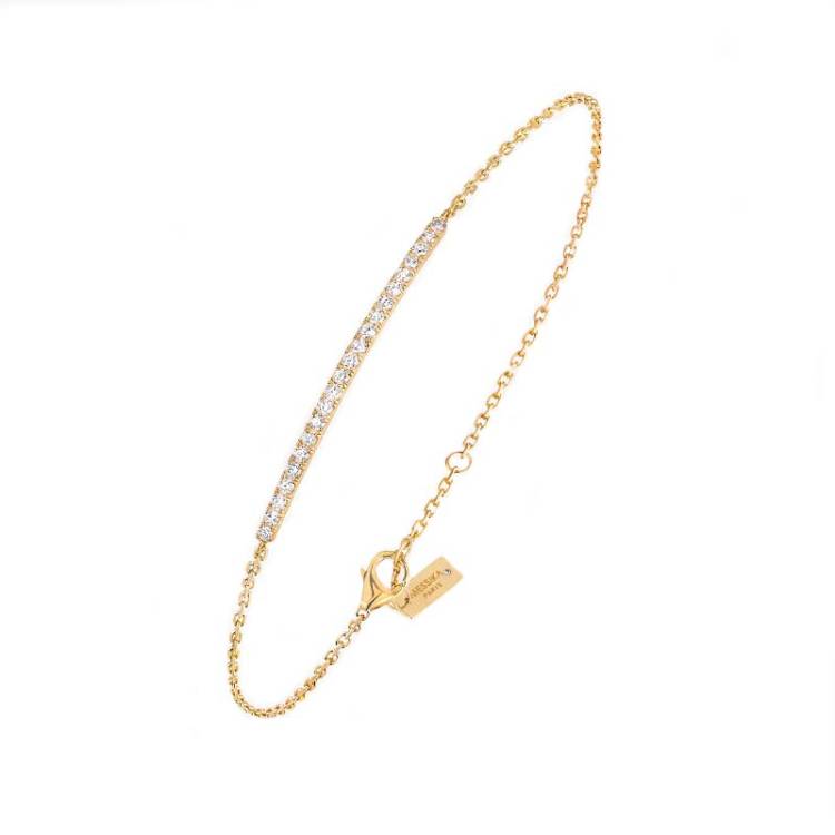 Messika Gatsby 18ct Yellow Gold 0.25ct Diamond Bar Bracelet - Gold