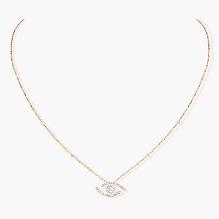 Messika Lucky Eye 18ct Yellow Gold 0.30ct Diamond Pave Necklace