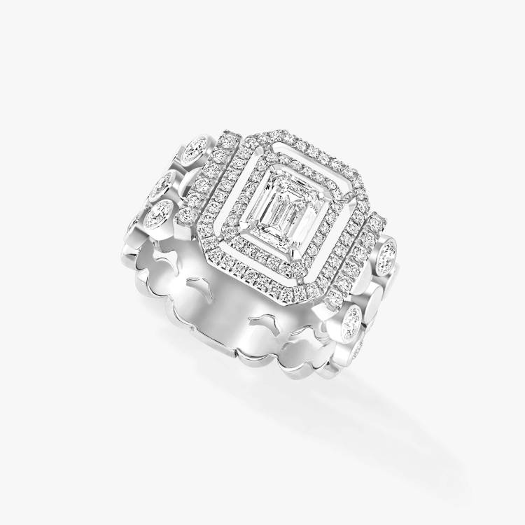 Messika Move D-Vibes 18ct White Gold Diamond Multi-Row Ring - Q