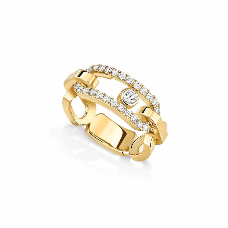 Messika Move Link 18ct Yellow Gold Diamond Ring - N
