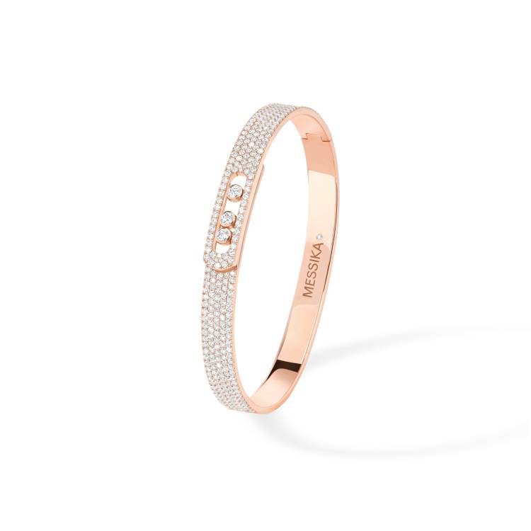 Messika Move Noa 18ct Rose Gold 2.30ct Diamond Pave Bangle