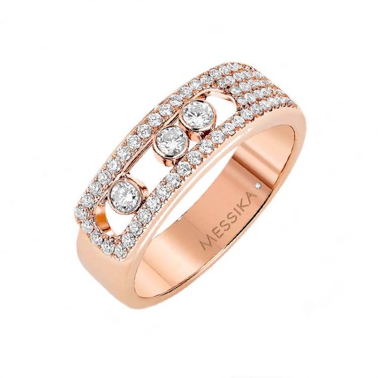 Messika Move Noa Pave 18ct Rose Gold 0.40ct Diamond Ring - L