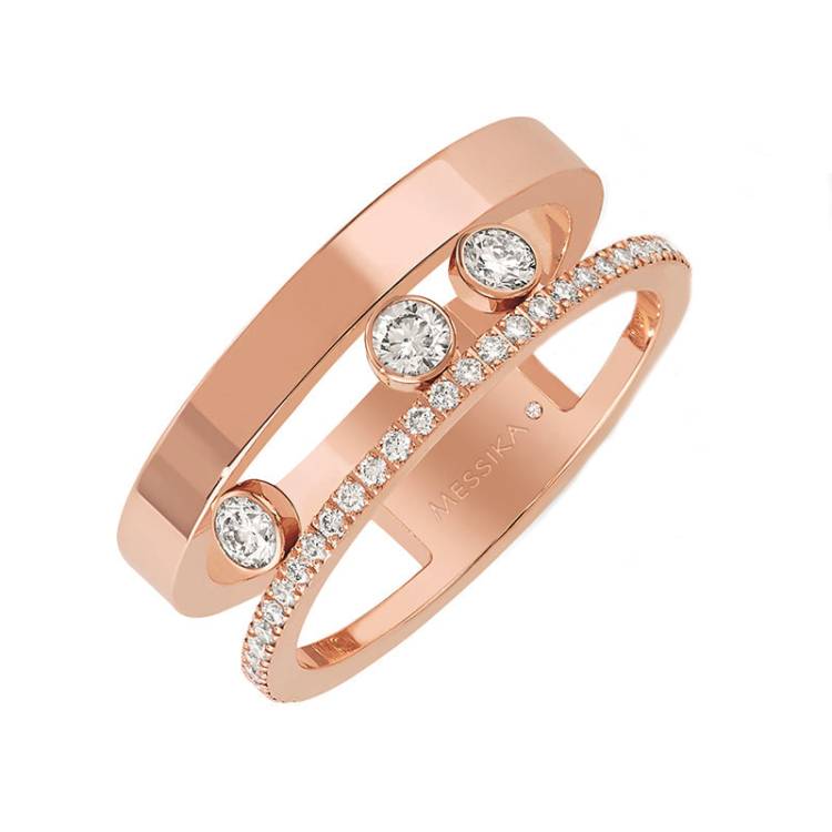 Messika Move Romane 18ct Rose Gold 0.30ct Diamond Ring - P