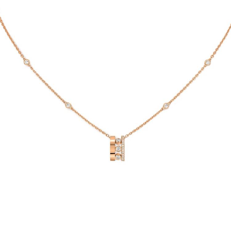 Messika Move Romane 18ct Rose Gold 0.32ct Diamond Necklace - Gold
