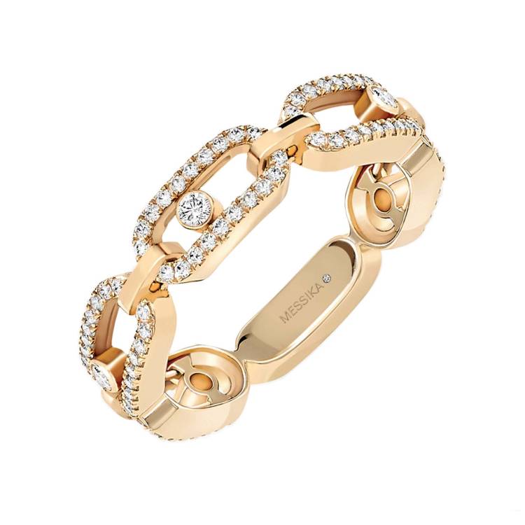 Messika Move Uno 18ct Yellow Gold Diamond Multi Pavee Ring - N