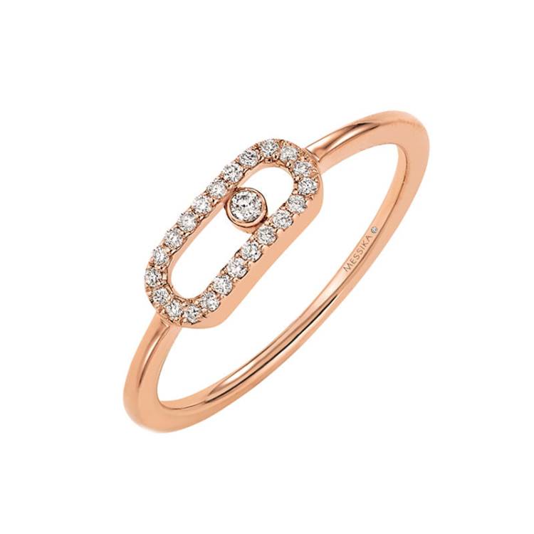 Messika Move Uno 18ct Rose Gold 0.09ct Diamond Ring - M