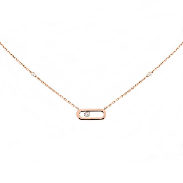 Messika Move Uno 18ct Rose Gold Diamond Necklace - Gold