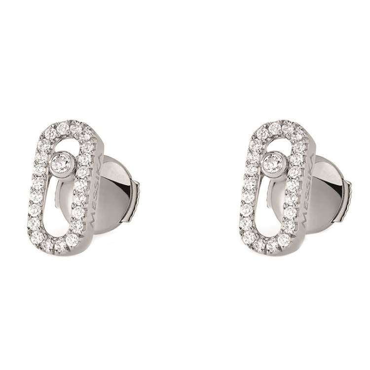 Messika Move Uno 18ct White Gold 0.18ct Diamond Stud Earrings - Gold