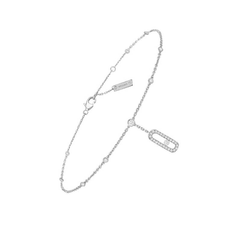 Messika Move Uno 18ct White Gold Diamond Ankle Bracelet