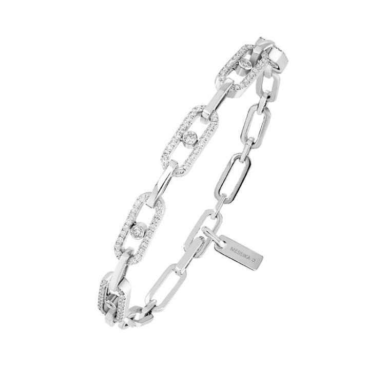 Messika Move Uno 18ct White Gold Diamond Multi Bracelet - Gold