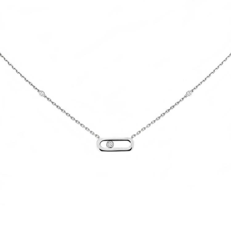 Messika Move Uno 18ct White Gold Diamond Necklace - Gold