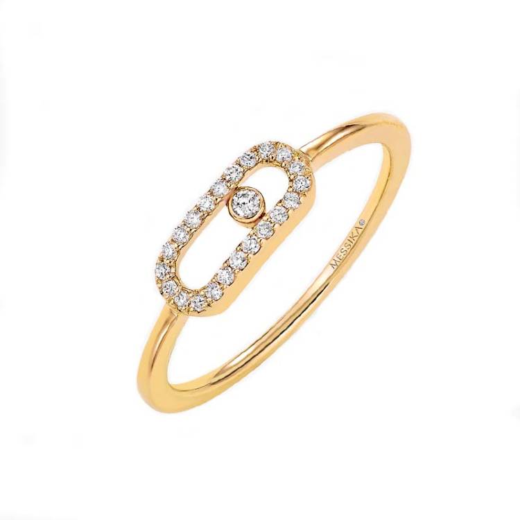 Messika Move Uno 18ct Yellow Gold 0.09ct Diamond Ring - Q