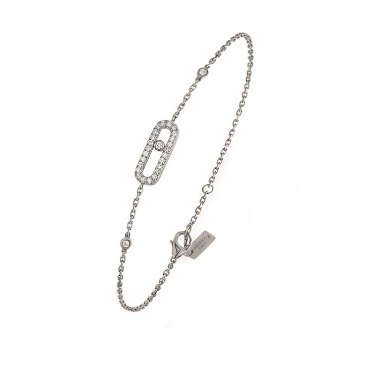 Messika Move Uno Pave 18ct White Gold 0.20ct Diamond Bracelet - Gold