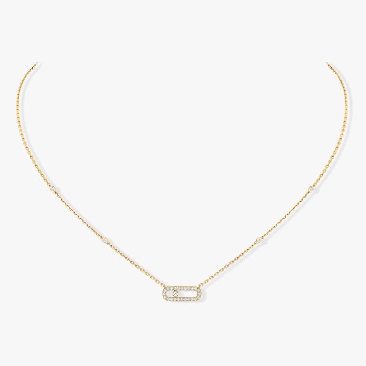 Messika Move Uno Pave 18ct Yellow Gold 0.20ct Diamond Necklace - Gold