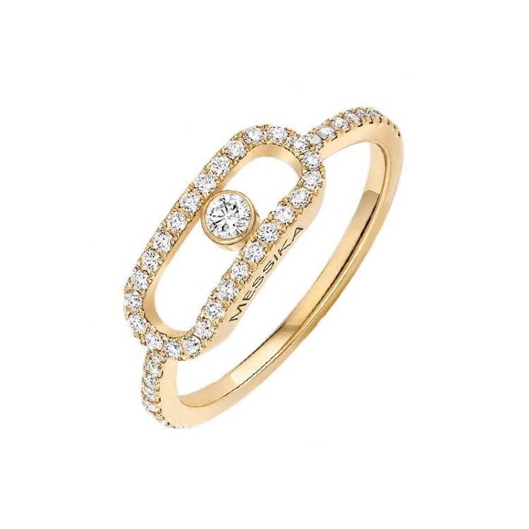Messika Move Uno Pave XL 18ct Yellow Gold 0.31ct Diamond Ring - Q