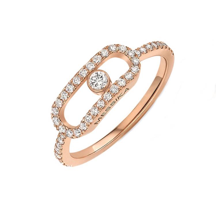 Messika Move Uno Pave XL 18ct Rose Gold 0.31ct Diamond Ring - P