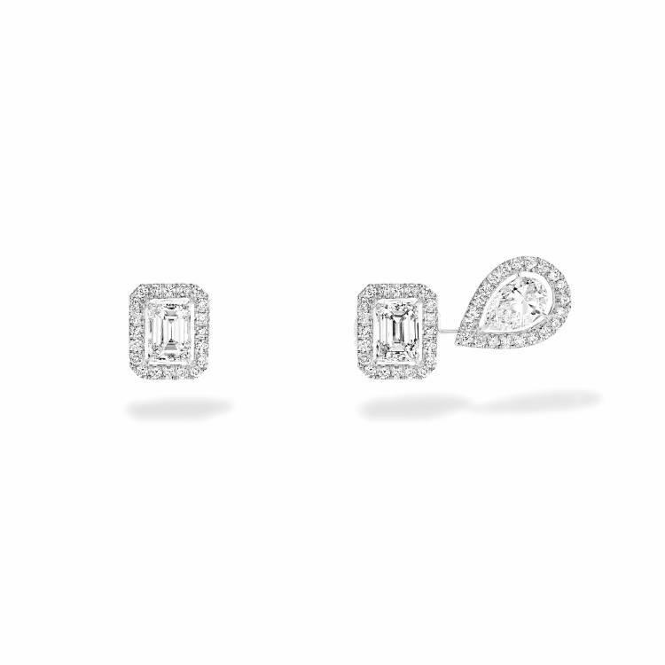 Messika My Twin 1 + 2 18ct White Gold 0.81ct Diamond Stud Earrings