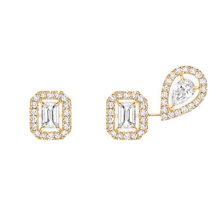 Messika My Twin 1 + 2 18ct Yellow Gold 0.45ct Diamond Stud Earrings - Gold