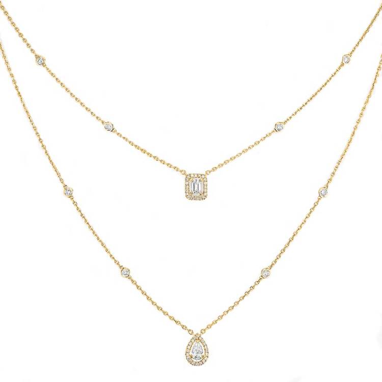 Messika My Twin 18ct Yellow Gold 0.80ct Diamond Two Row Necklace - Gold