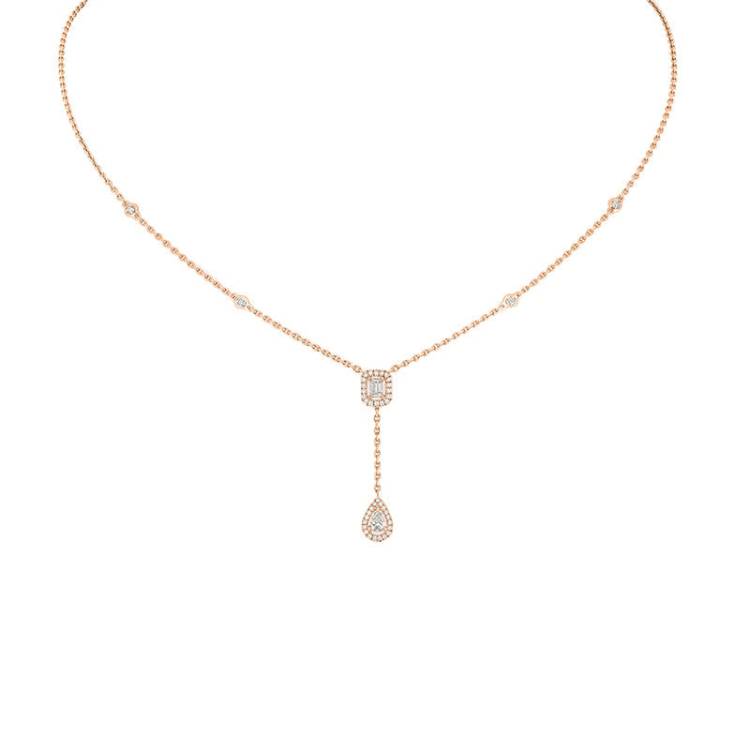 Messika My Twin 18ct Rose Gold 0.35ct Diamond Tie Necklace - Gold