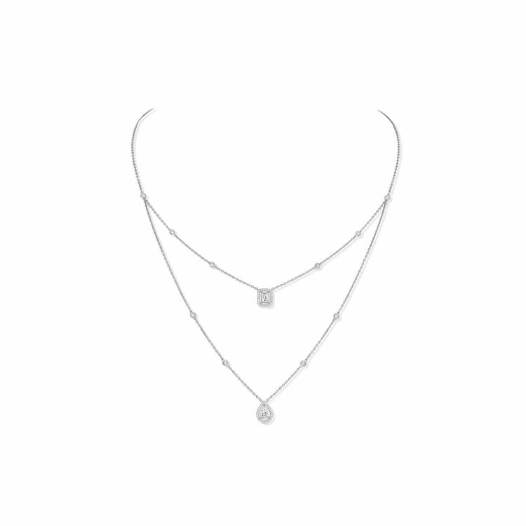 Messika My Twin 18ct White Gold 1.24ct Diamond Two Row Necklace