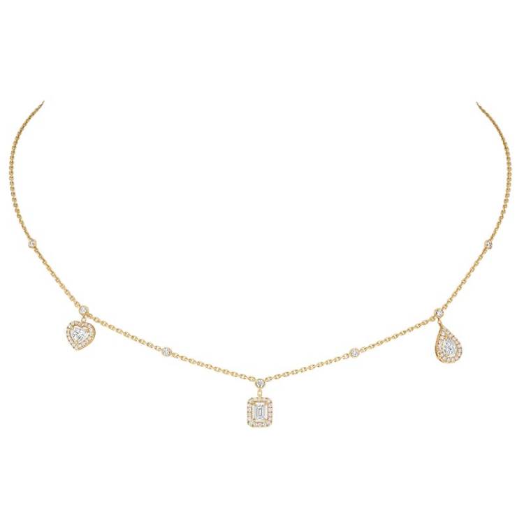 Messika My Twin 18ct Yellow Gold 0.76ct Diamond Trio Necklace - Gold