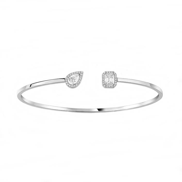 Messika My Twin Toi & Moi 18ct White Gold 0.40ct Diamond Bangle - M (15.5-16cm)