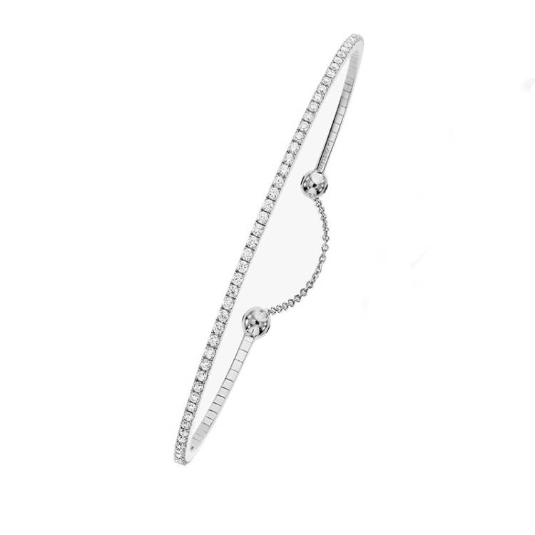 Messika Skinny Classic 18ct White Gold 0.80ct Diamond Bangle - S (14.5-15.5 cm)
