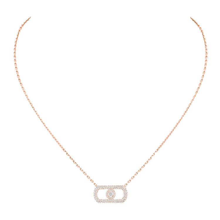 Messika So Move 18ct Rose Gold 0.67ct Diamond Pave Necklace