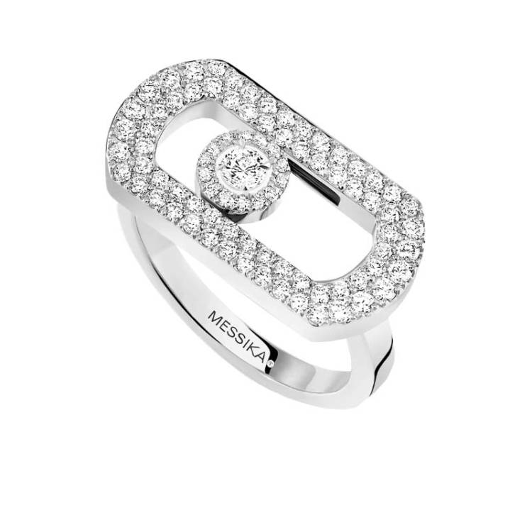 Messika So Move 18ct White Gold Diamond Pave Ring - P