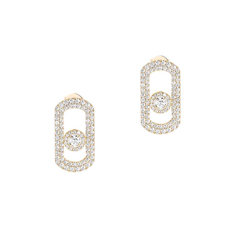 Messika So Move 18ct Yellow Gold 1.30ct Diamond Pave Stud Earrings