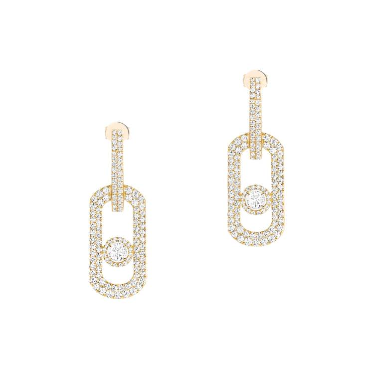 Messika So Move 18ct Yellow Gold 2.12ct Diamond Pave Pendant Earrings