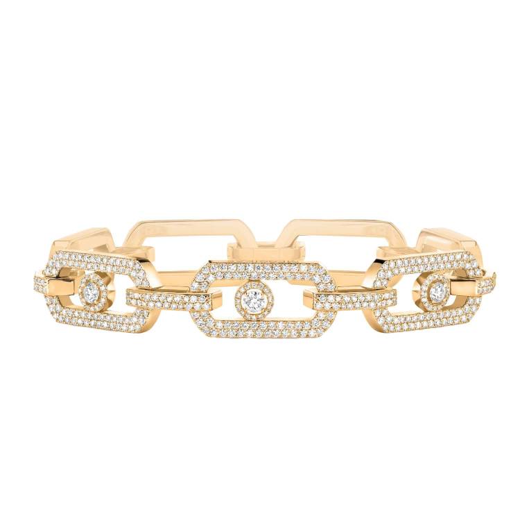 Messika So Move 18ct Yellow Gold 3.28ct Diamond Pave Link Bracelet